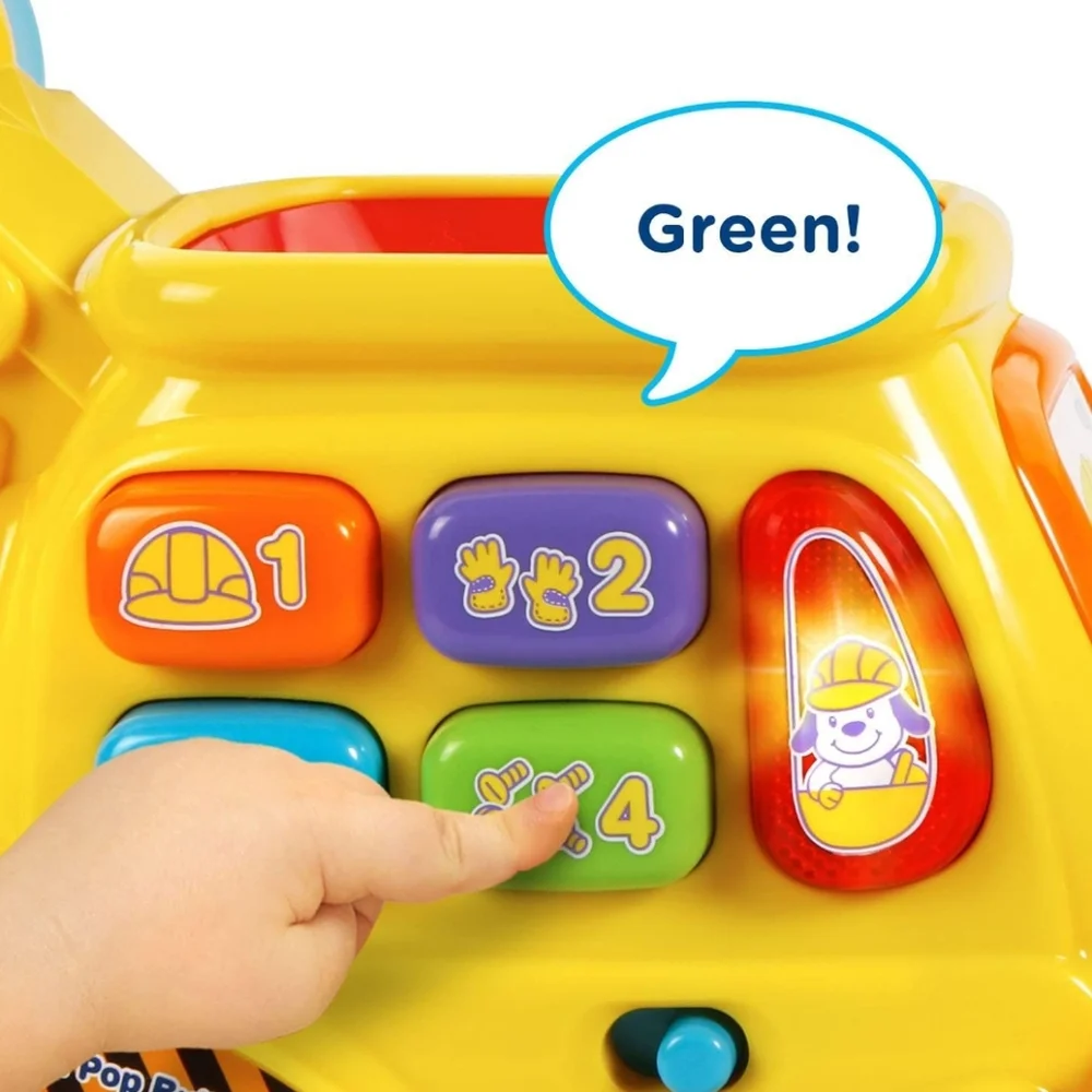 NEW VTech Pop-a-Balls - Push and Pop Bulldozer Push & Pull Toy with Accessories